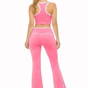 OTOS Athletic Set Sports Bra Leggings Cropped Push Up Flared Soft Pink Various